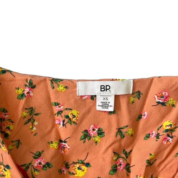 BP Ditzy Floral Romper Ruffle Bottom Orange Women’s size XS - Picture 5 of 5